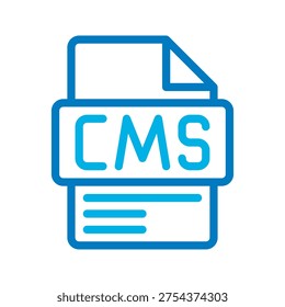 CMS Color Line Icon Content management system color line icon representing website content creation and management platforms.