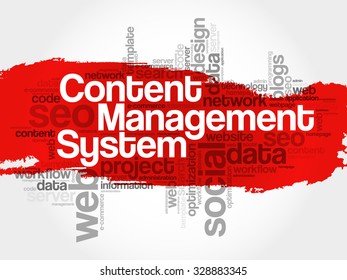CMS Content Management System word cloud, business concept