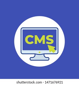 CMS, Content management vector flat icon