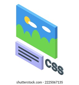 Cms development icon isometric vector. Web design. Software marketing