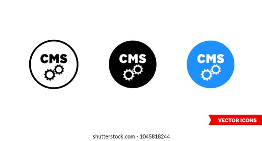 CMS icon of 3 types: color, black and white, outline. Isolated vector sign symbol.
