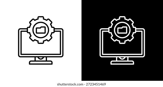 Cms-Symbol mit schwarz-weißem Umriss.