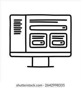 CMS icon. Hand drawn style.