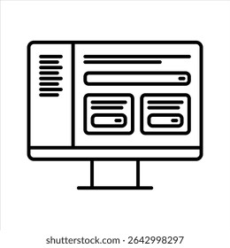 CMS icon. Outline style. Vector.