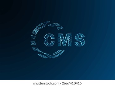 Diseño de Vector de logotipo de letra polivinílica baja CMS. Diseño de logotipo de poliéster inferior CMS. Diseño único del logotipo de baja poli de CMS.