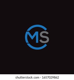 CMS , MCS Unique Monogram Style Logo Design With Blue And Grey.