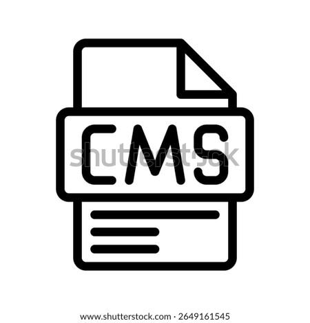 CMS Outline Icon Content Management System CMS line icon for platforms like in digital strategy.