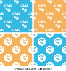CMS settings pattern set, simple and hexagon, on yellow or blue background