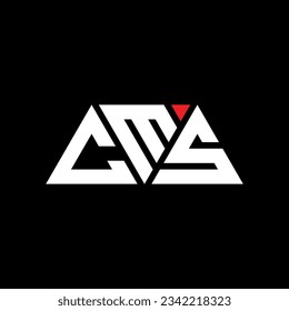 CMS triangle letter logo design with triangle shape. CMS triangle logo design monogram. CMS triangle vector logo template with red color. CMS triangular logo Simple, Elegant, and Luxurious design.