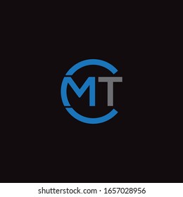 CMT , MCT unique monogram style logo design with blue and grey.