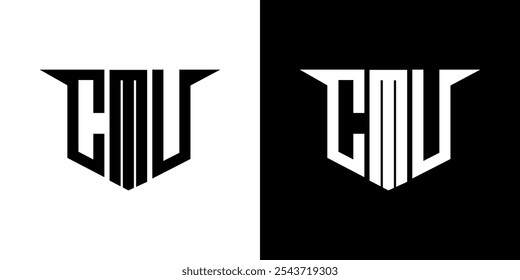 CMU letter logo design with white background in illustrator, vector logo modern alphabet font overlap style, calligraphy designs for logo, Poster, Invitation, etc.
