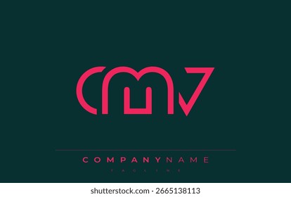 Design de logotipo de letra abstrata CMV. Design de logotipo comercial moderno com tipografia abstrata e estilo contemporâneo