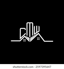 CMW Real State logo design, CMW simple and modern logo. CMW luxurious alphabet design  