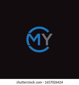 CMY , MCY unique monogram style logo design with blue and grey.