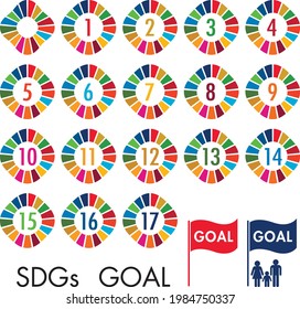 CMYK 17 color vector icon for Sustainable Development Goals