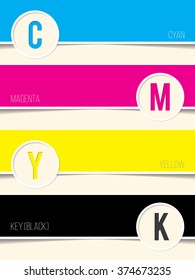 Cmyk background with copy space for every swatch