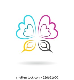 CMYK butterfly logo template