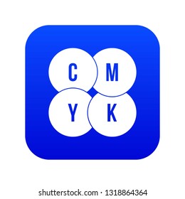 CMYK circles icon digital blue for any design isolated on white vector illustration
