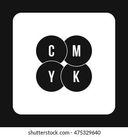 CMYK circles icon in simple style on a white background