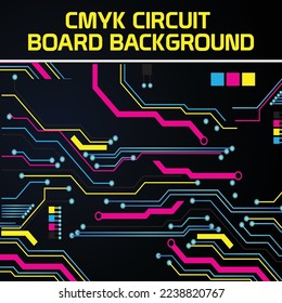 CMYK circuit board background for printers or ad agencies for prospectus brochures etc