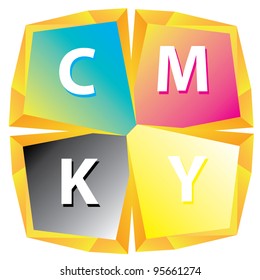 CMYK color abstract figure. vector illustration.