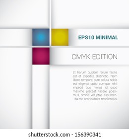 CMYK color concept edition of a minimal but colorful geometric abstract scalable and adjustable eps10 vector background design for universal use