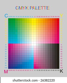 cmyk color palette on grey