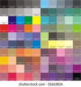 CMYK Color Palette With The Signatures Of Colors