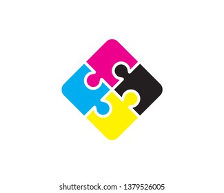 CMYK color palette vector design template
