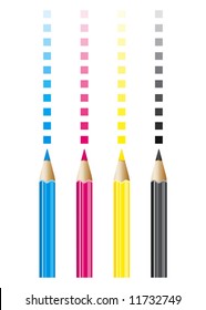 CMYK color pencils
