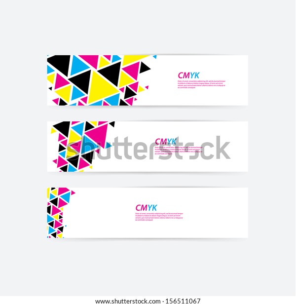 Cmyk Color Profile Abstract Triangle Flow Stock Vector (Royalty Free ...