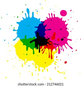 Tinciones aisladas del Vector coloreado de CMYK 