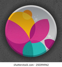 cmyk colorful web button with circles