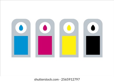 CMYK colors. Paint for a printer. Vector simple color flat illustration.