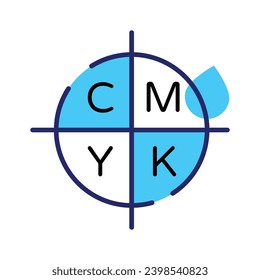 Cmyk colors palette icon, isolated on white background