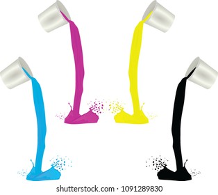 CMYK colors splash. vector illustration