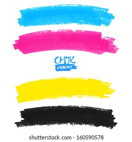 CMYK Colors Vector Marker Stains