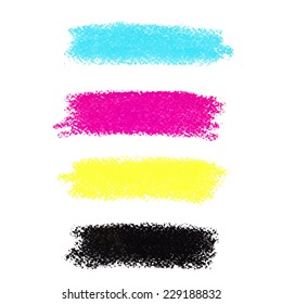 CMYK colors vector pastel crayon stains