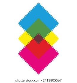 CMYK Colour Mix Zigzag Edge Squares.eps