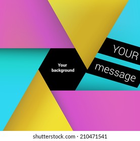 Cmyk concept 3d text box composition
