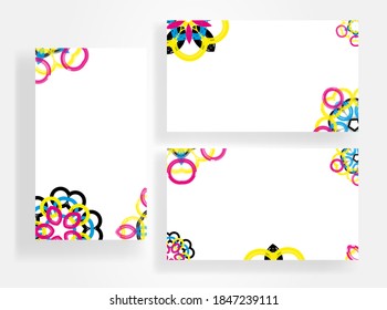 tarjeta con elementos de diseño CMYK conjunto de fondo vectorial