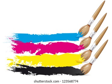 CMYK design - brushes and paint - vector file