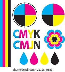 CMYK design elements. Vector icons set.