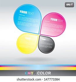 CMYK Drop text Box vector eps10