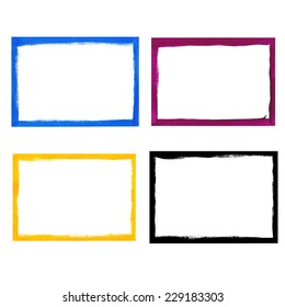 CMYK grunge frame set