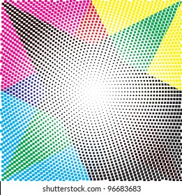 cmyk, halftone dot pattern, vector background