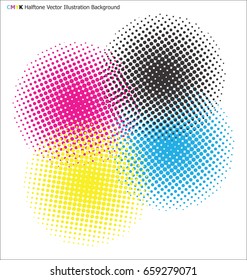 CMYK halftone vector illustration background