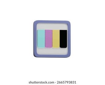 ícone CMYK renderização de ilustração 3d