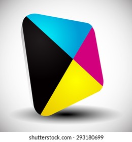 Cmyk icon. Graphics for prepress, DTP, press, printing concepts.