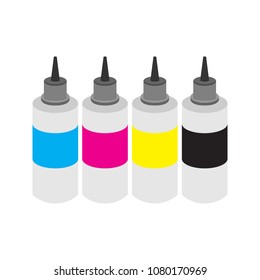 CMYK Ink Bottles Illustration